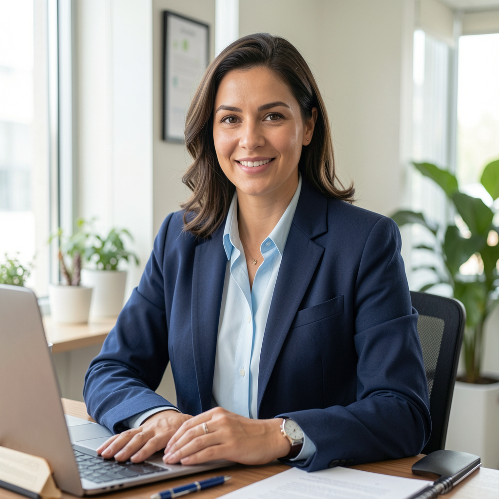 Person confidently maintaining healthy work-life boundaries