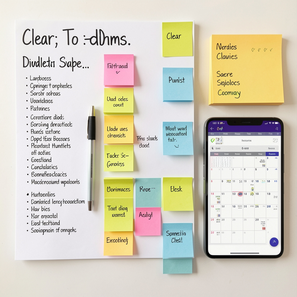 Clear workspace showing effective priority planning system